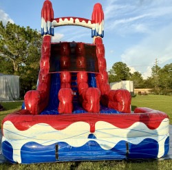 18 ft Red, White, and Cool Dual Lane Slide